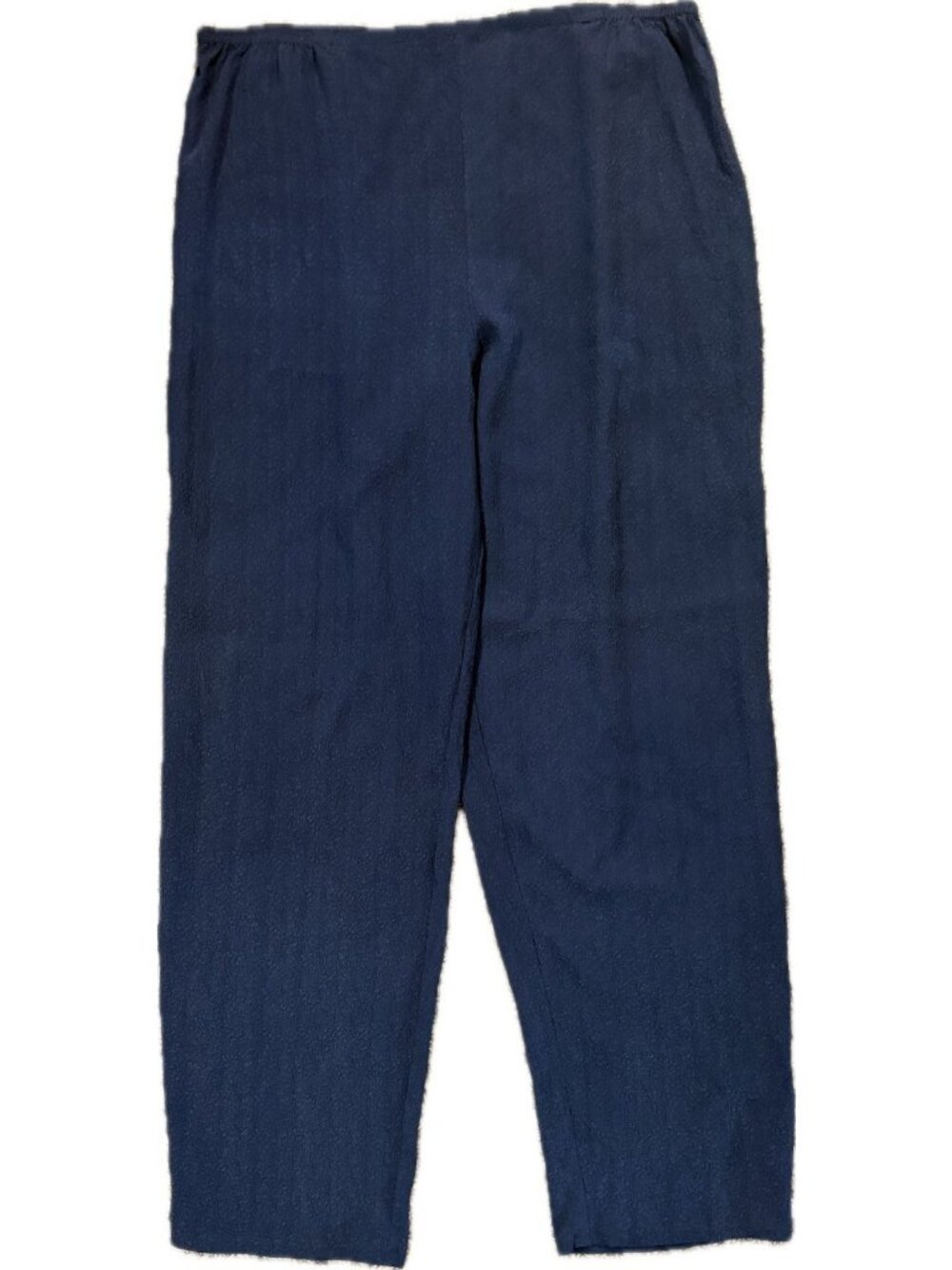 Citron Of Santa Monica XL Silk Washable Crinkle Pants Artsy Lagenlook Navy Blue
